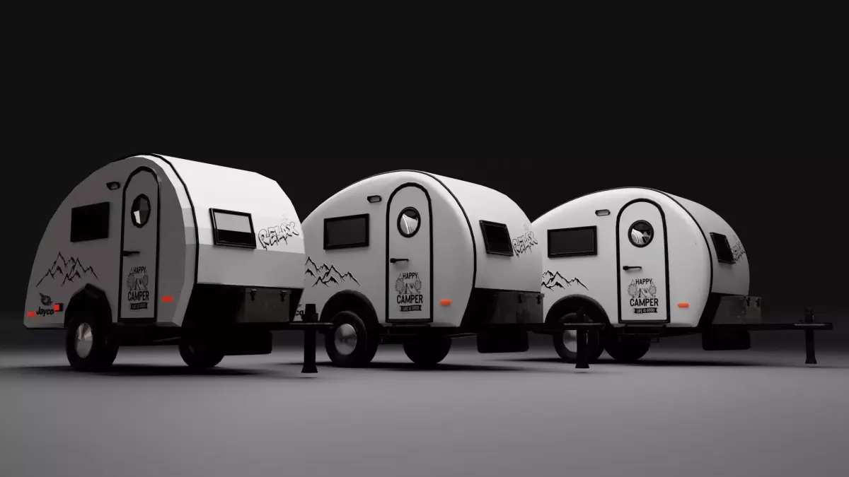 Small Caravan Trailer Low-poly 3D model