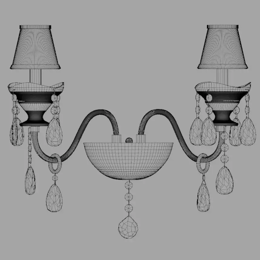 Light2 sconce with lamps and crystals Free 3D model