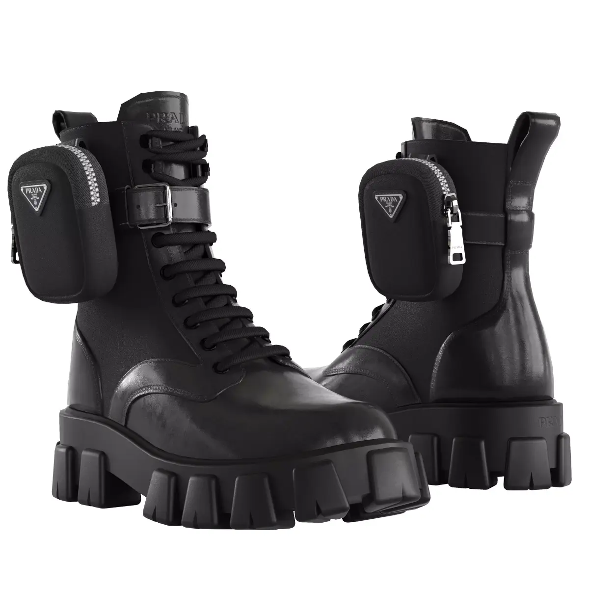PRADA MONOLITH COMBAT BOOTS Low-poly 3D model