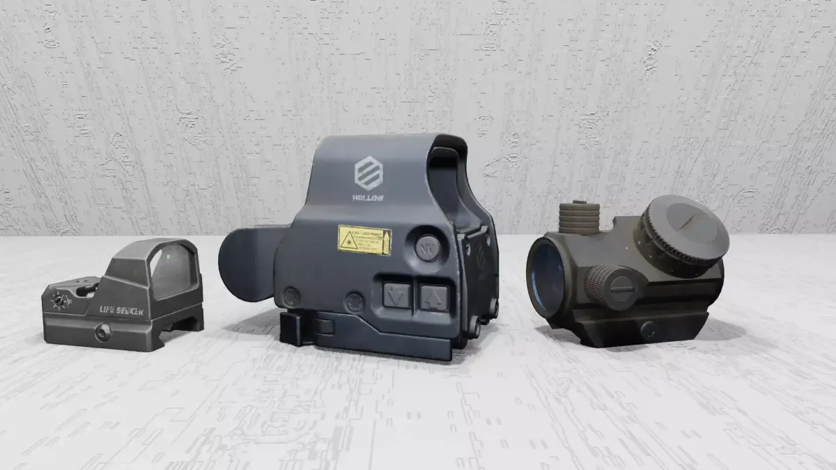 Holographic Reflex Sight Low Poly Game Scope FBX and Blend Low-poly 3D model