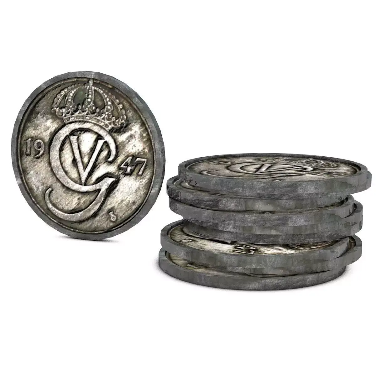 Historic Coins Low-poly 3D model