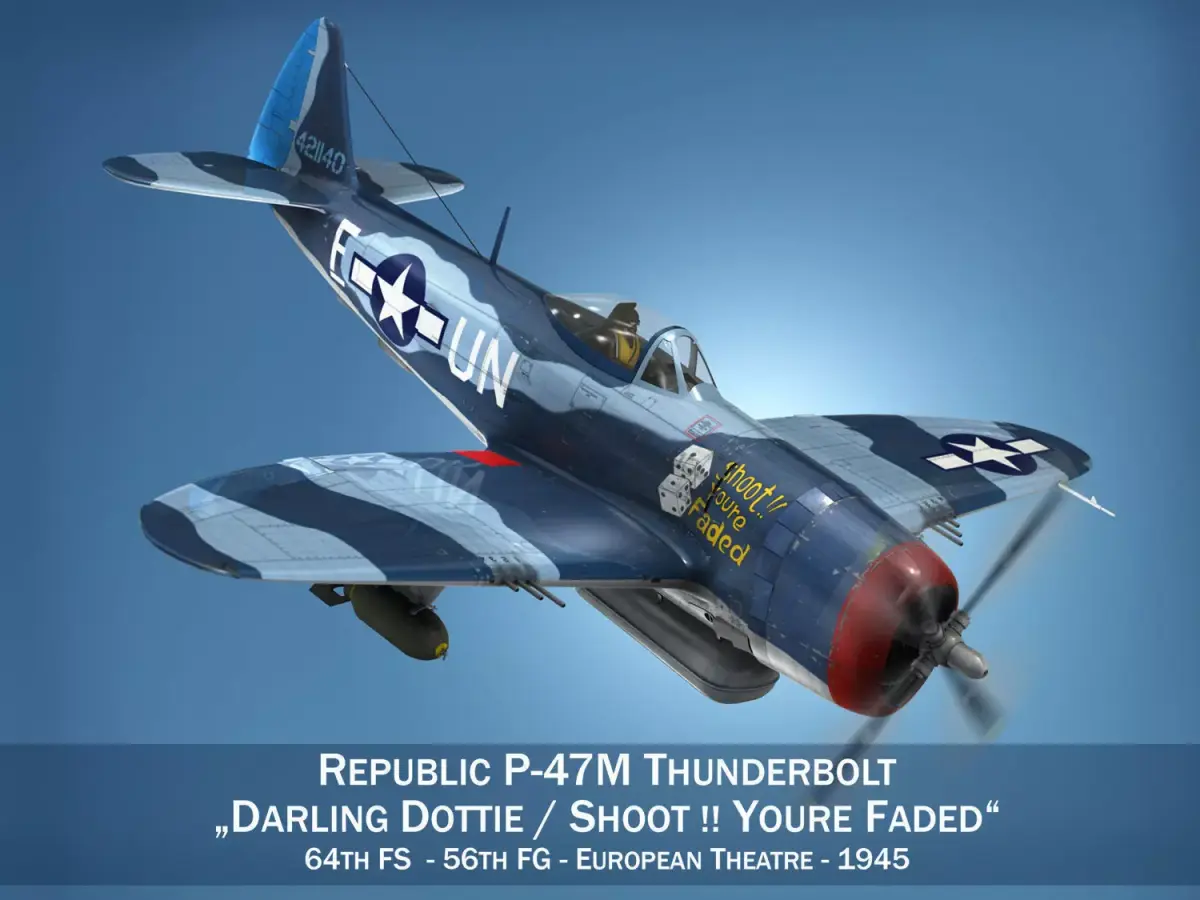 Republic P-47M Thunderbolt - Darling Dottie 3D model