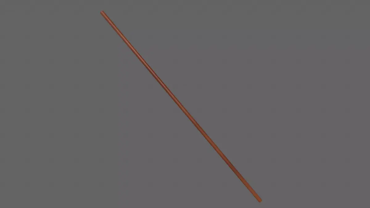 PBR Wushu Stick Wood2 Low-poly 3D model