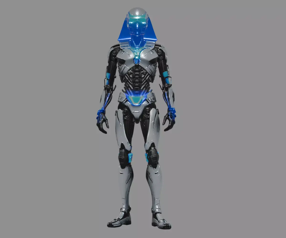 Futuristic Egyptian Pharaoh Humanoid Robot 3D model