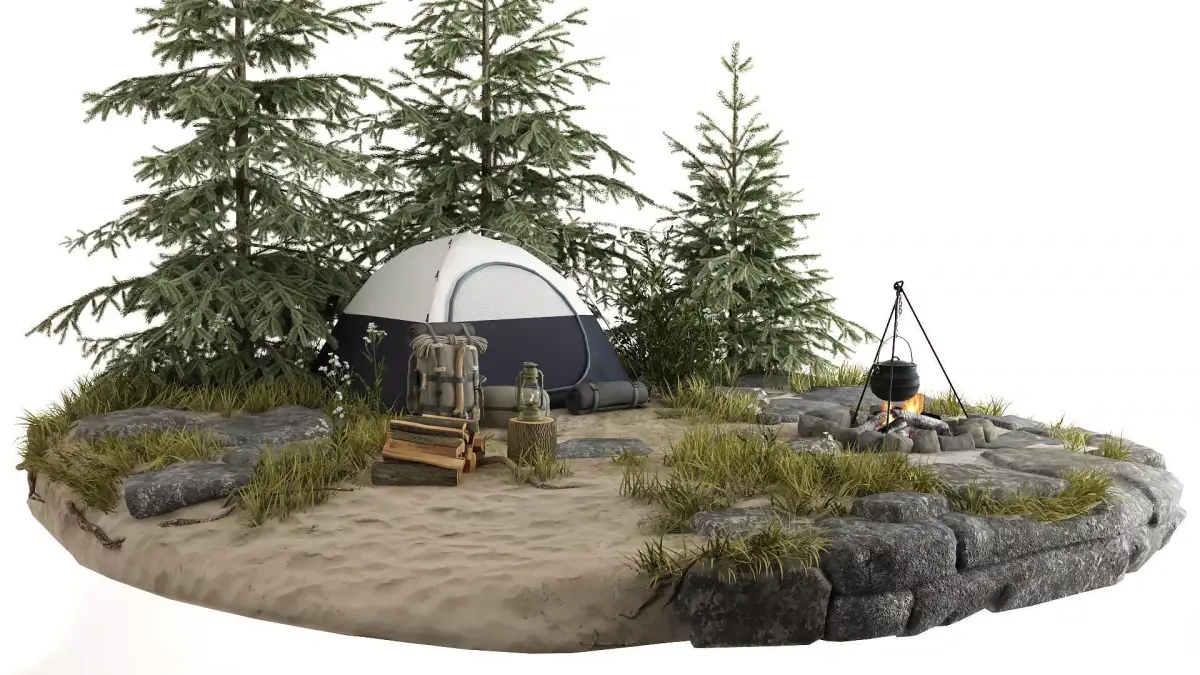 Camping in the Forest 3D model