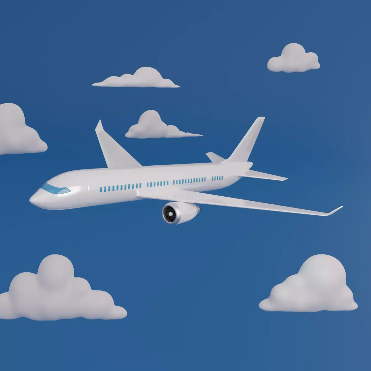 Simple Airplane Low-poly 3D model