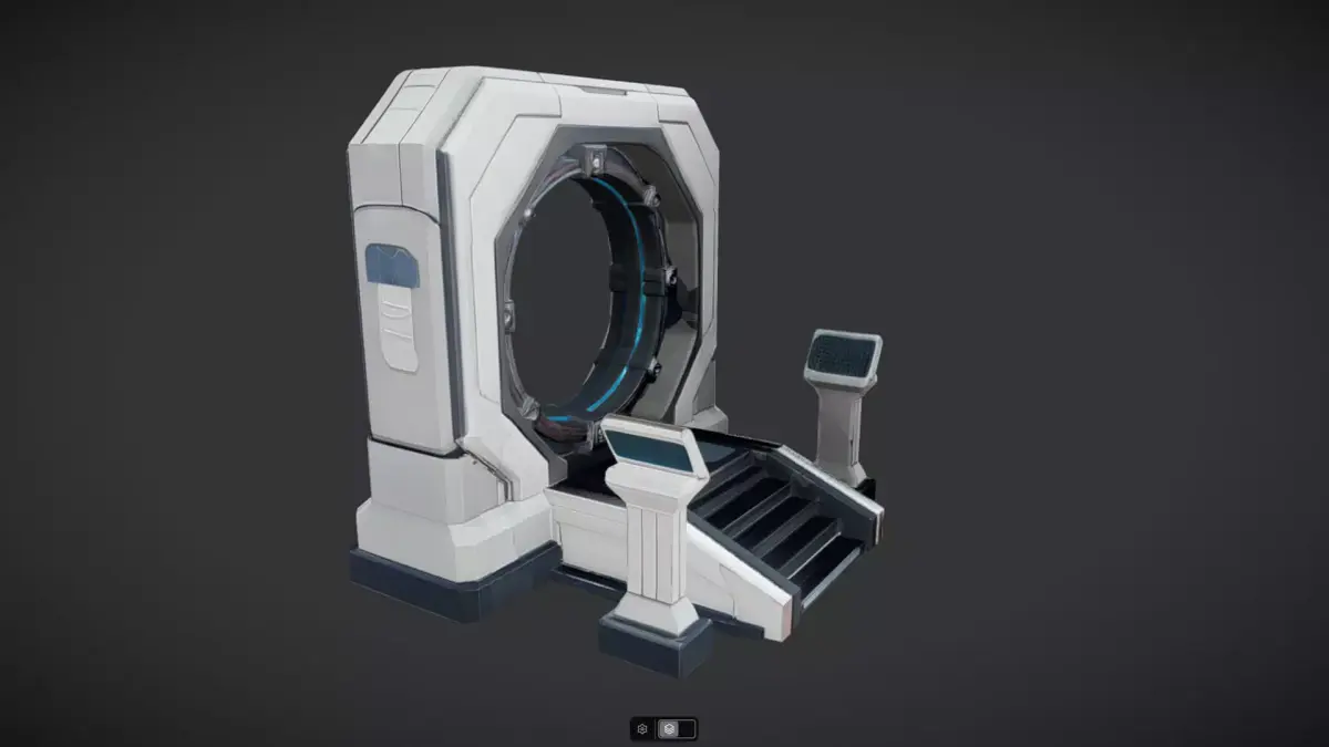 futuristic sci-fi portal with control panel 3D model