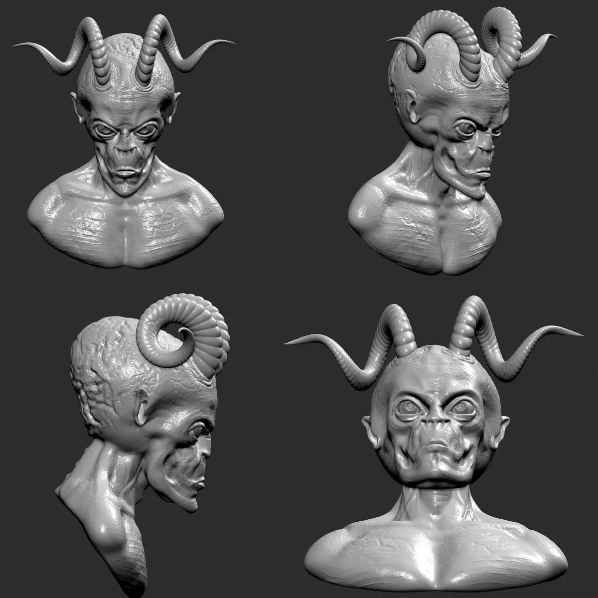 Horned Reptiloid Free 3D Creature Model Free 3D model