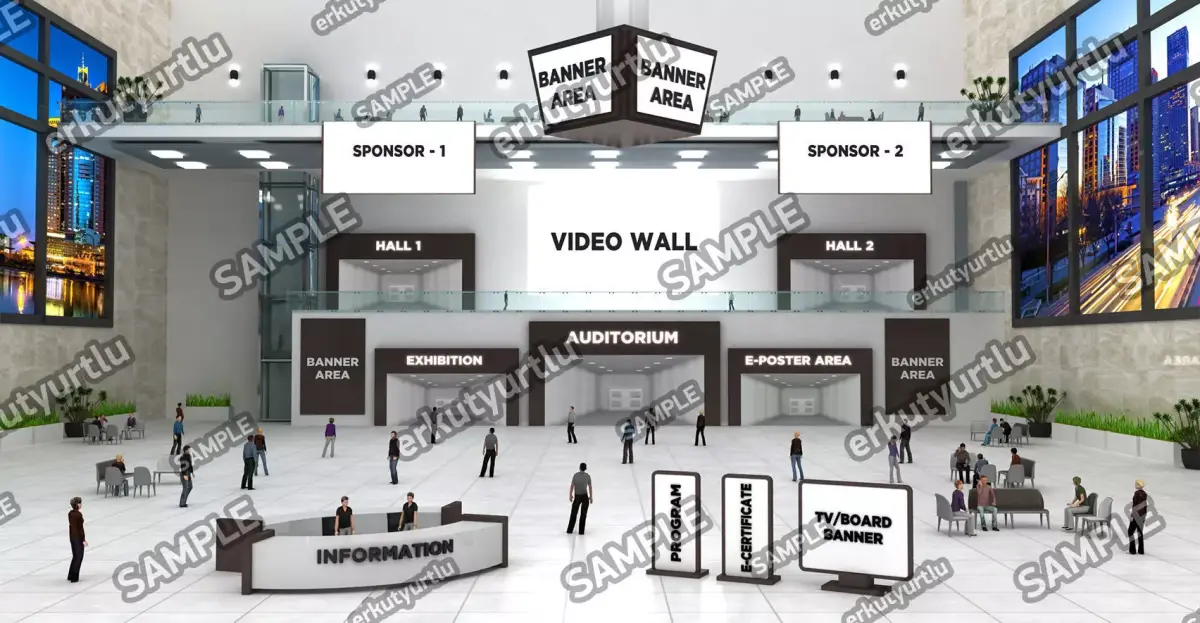 Virtual e-Congress Lobby 004 3D model