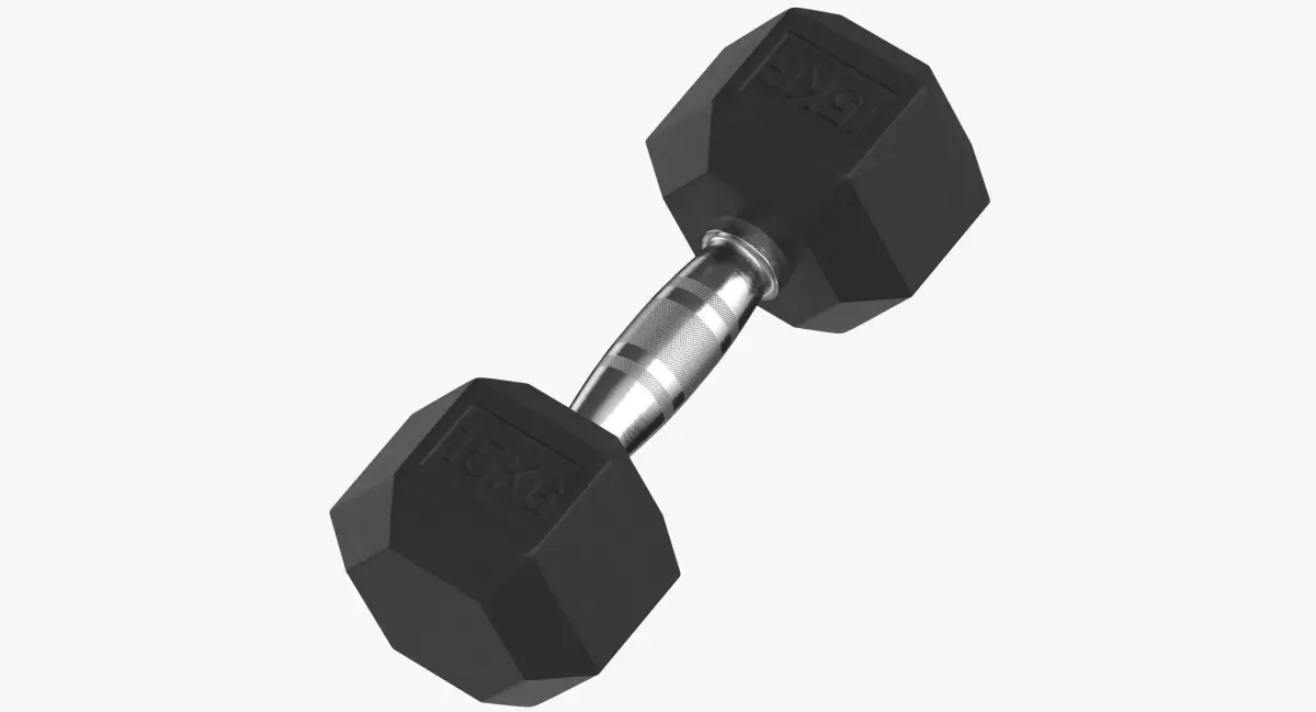 Rubber Dumbbell 15kg 3D model