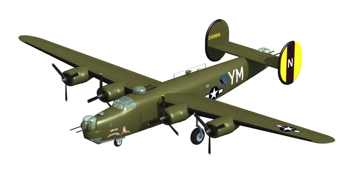 B-24J Liberator 3D model purchase