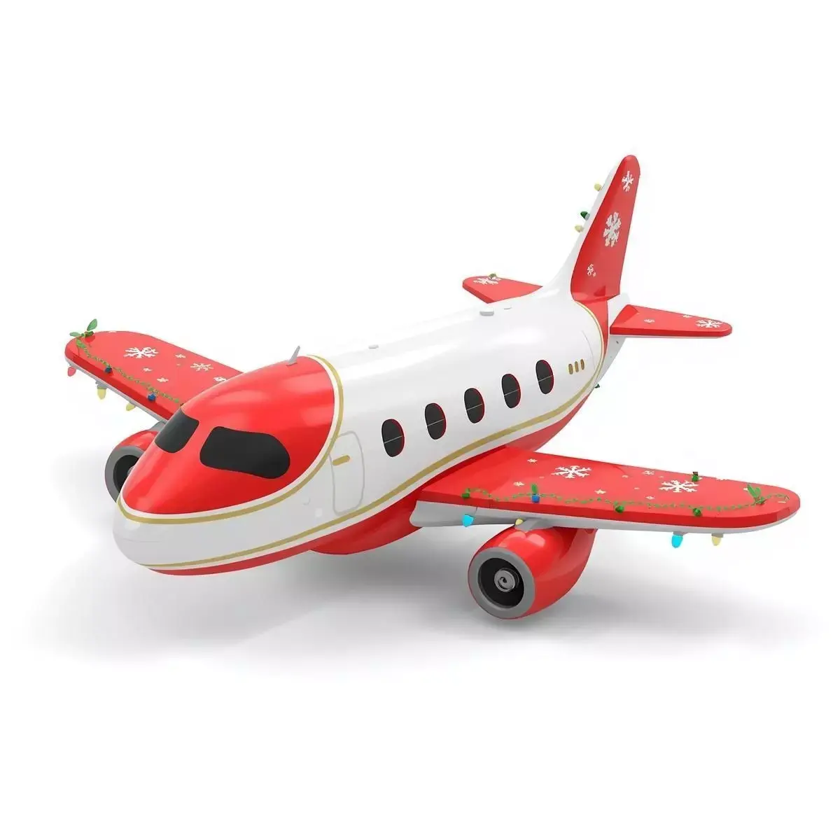 Christmas Cartoon Airplane 3D Model Low-poly 3D model