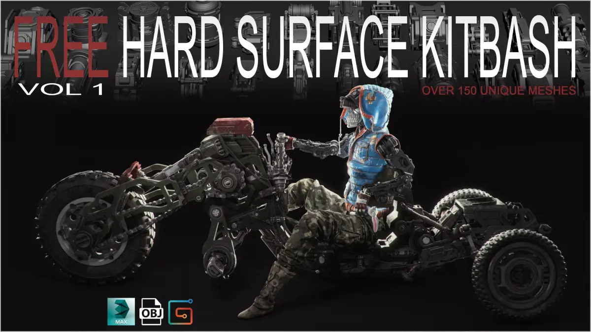 Hard Surface Kitbash Volume 1 3D model