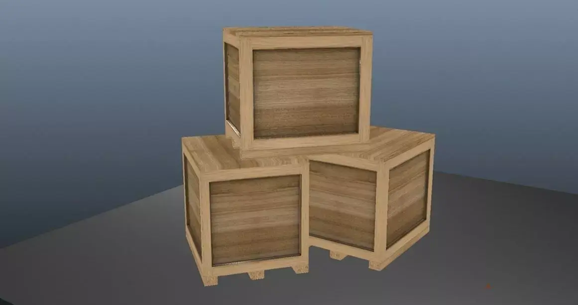 Simple Low Poly Wooden Crate Low-poly 3D model