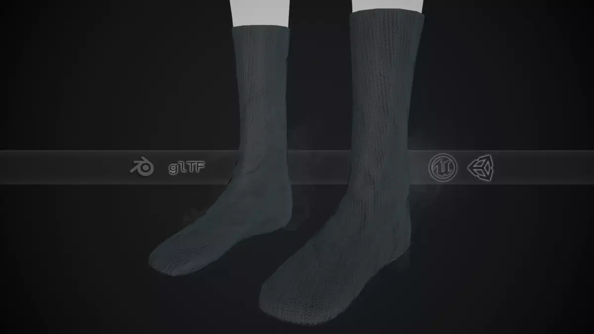 Black Socks Style 3 Low-poly 3D model