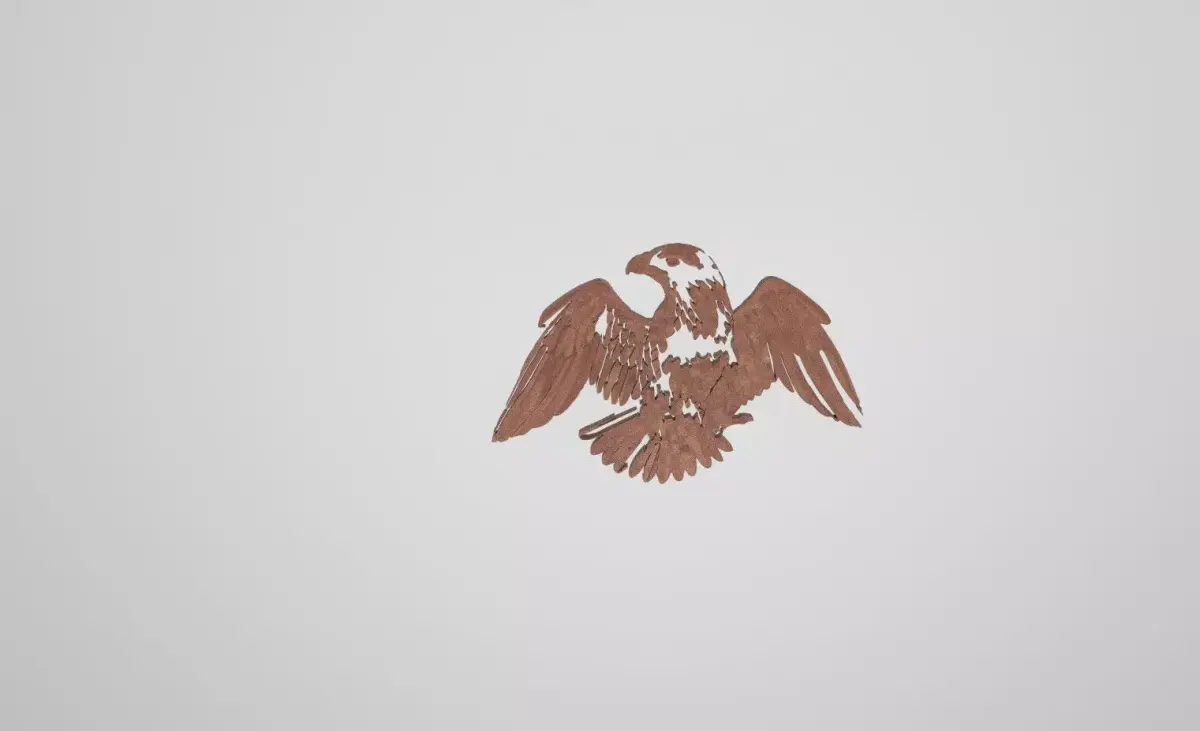 2D to 3D design of Eagle  Low-poly 3D model