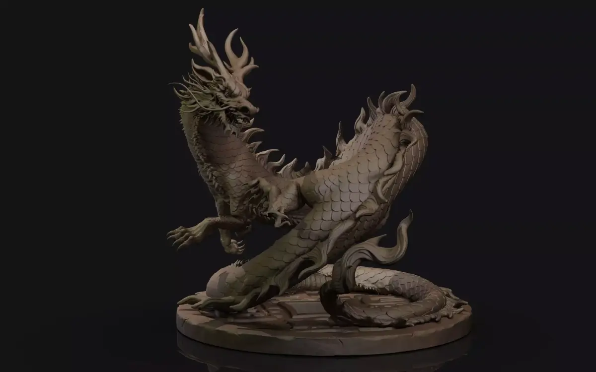 Asian Dragon Sculpt 3D model