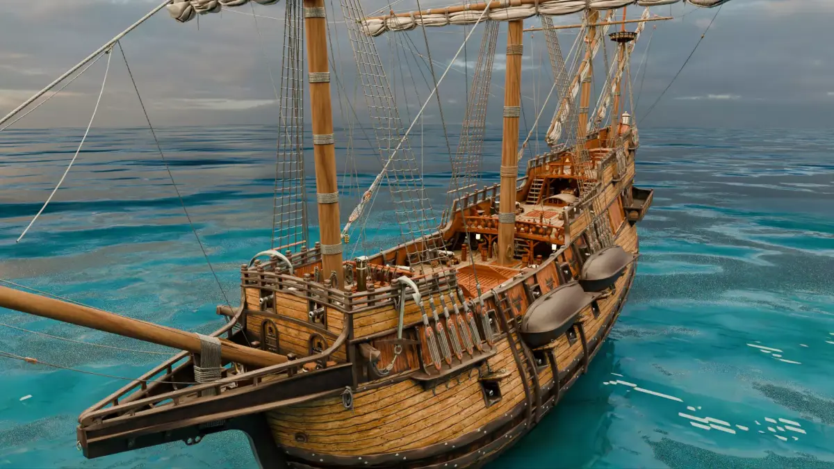  Sailing Ship Low-poly 3D model