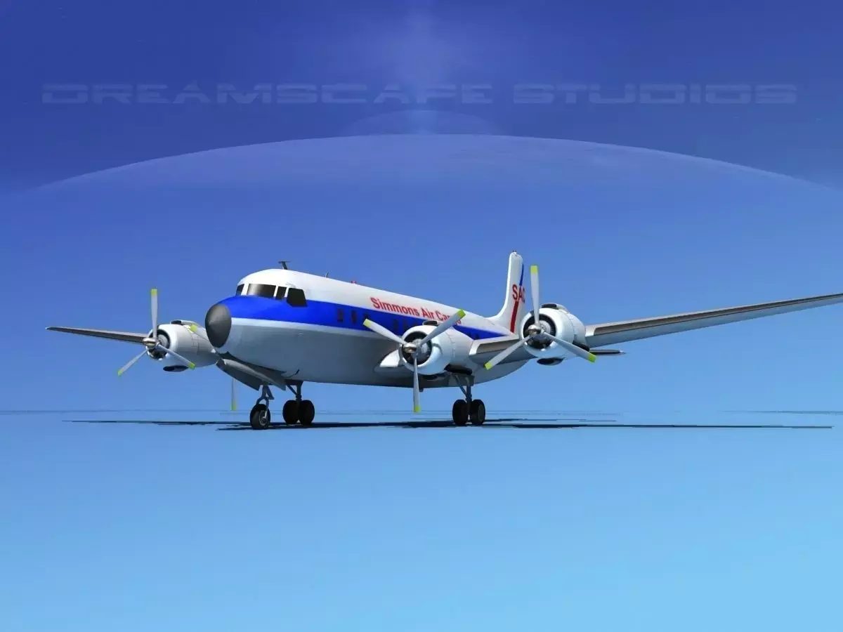 Douglas DC-7B Simmons Air Cargo 3D model