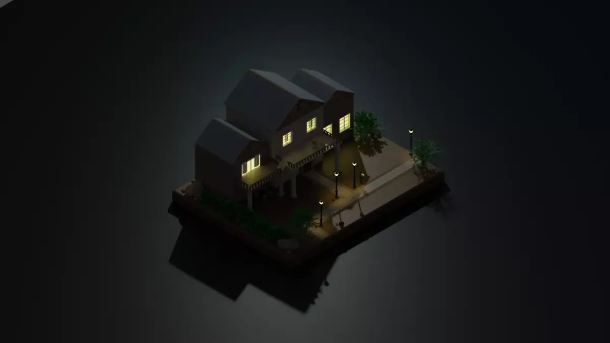 Street house Free low-poly 3D model