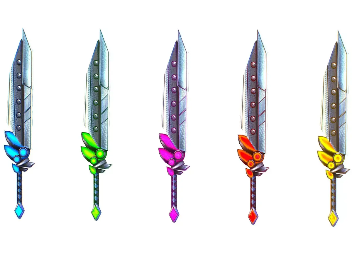 a set of cutting weapons Low-poly 3D model order
