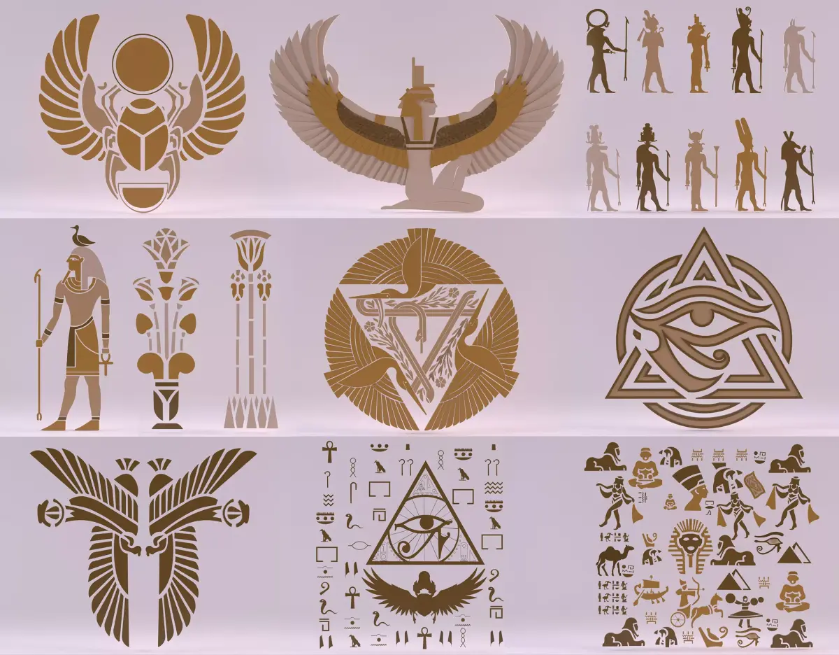 10 Models - Egyptian Symbols - Collection 03 