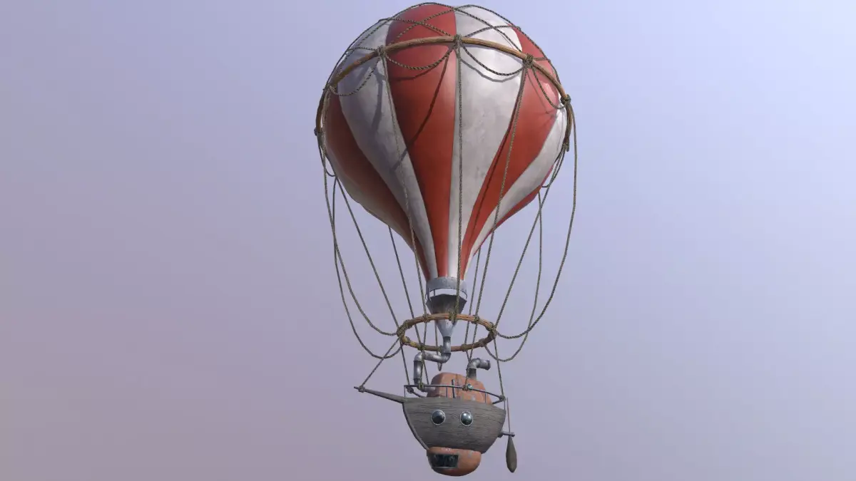 Air Balloon Low-poly 3D model