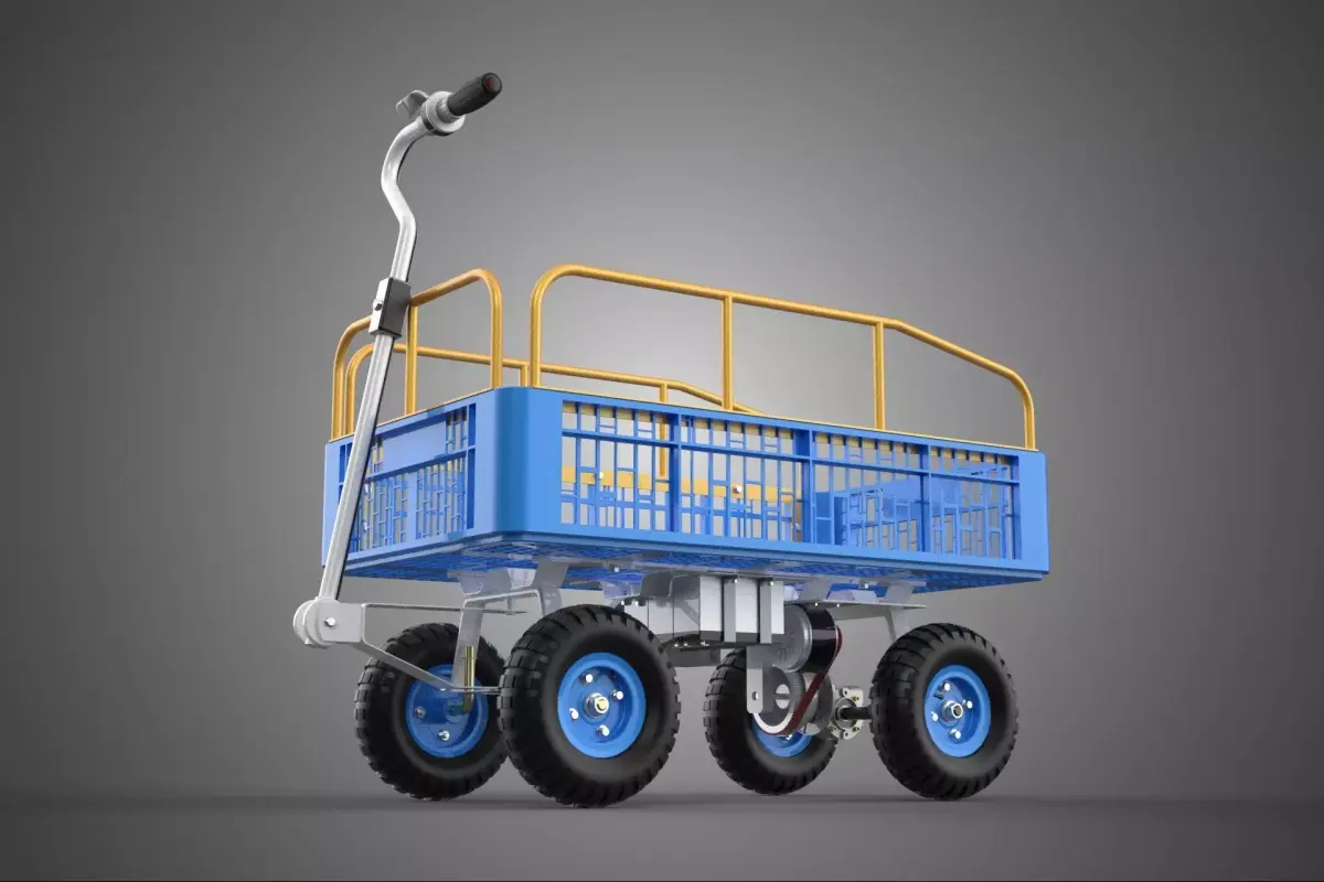 ELECTRIC CRATE TRAY SAFETY RAILS CART CONSTRUCTION BUILDING SITE 3D model