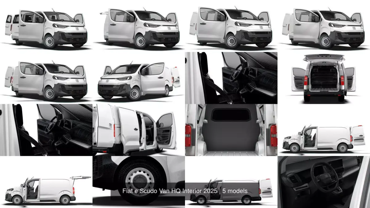 Fiat e Scudo Van HQ Interior 2025 3D Model Pack