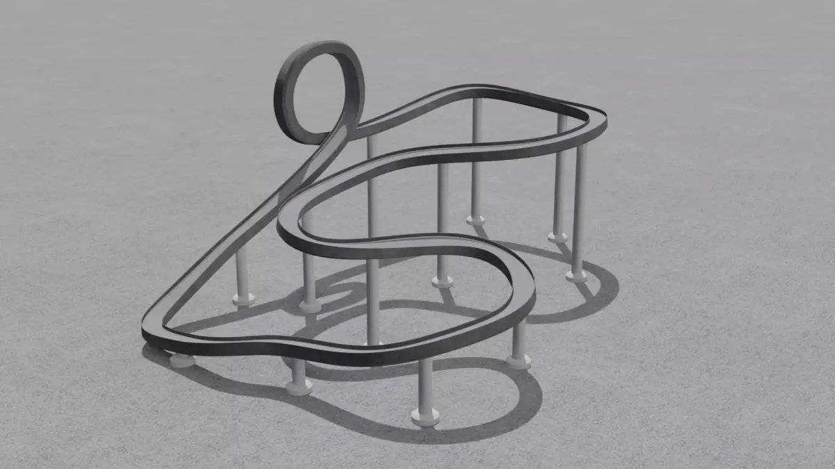 Acrobatic track  Low-poly 3D model