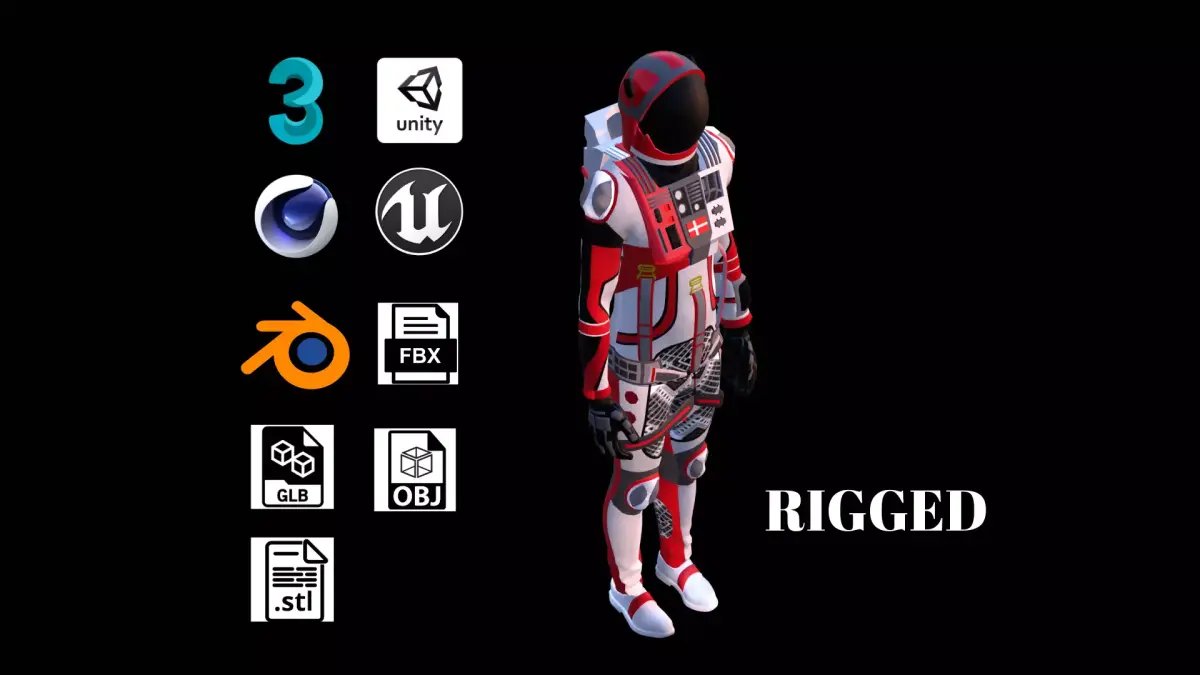 Astronaut Spacesuit Denmark 3D model