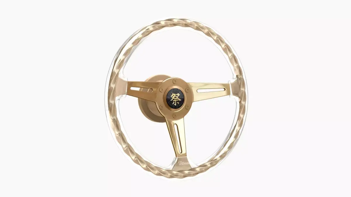 Hitman Twist Gold steering wheel Low-poly 3D model
