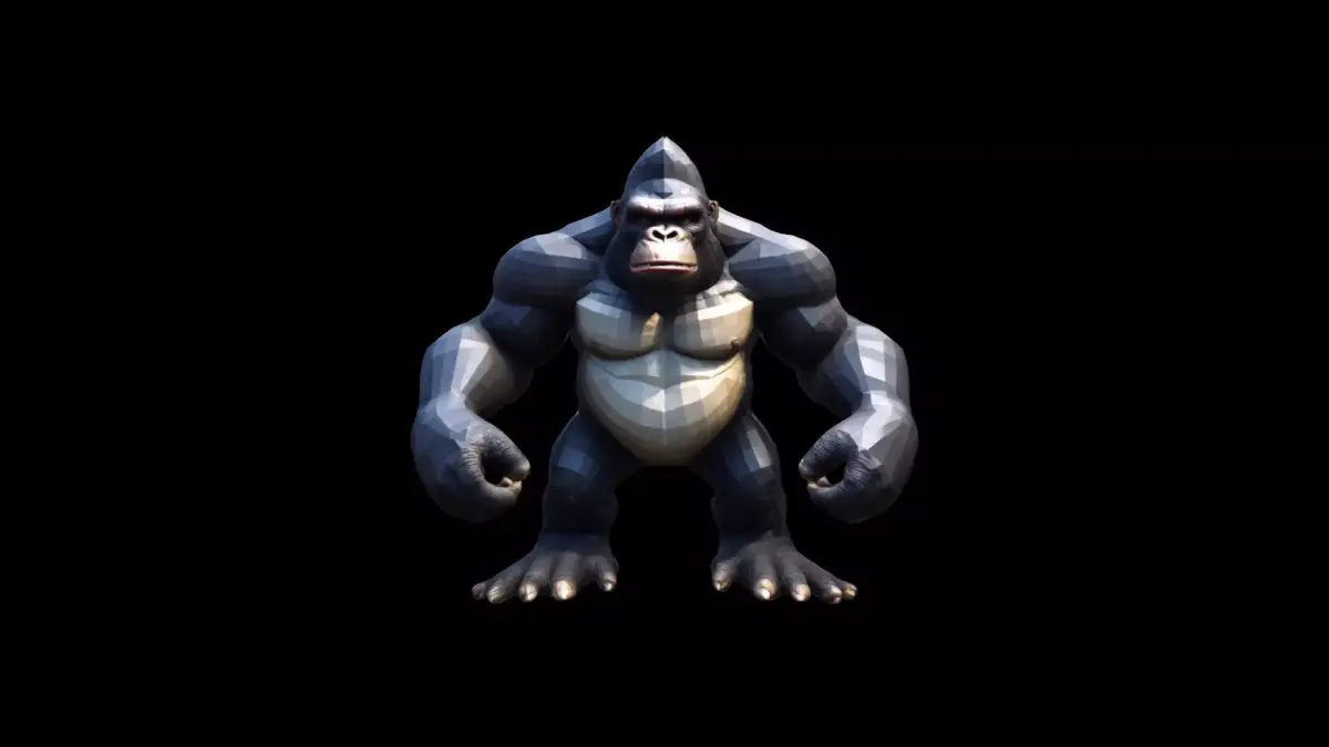 King Kong Gorilla Powerfull  Animal In The Forest 3d Render 3D model purchase