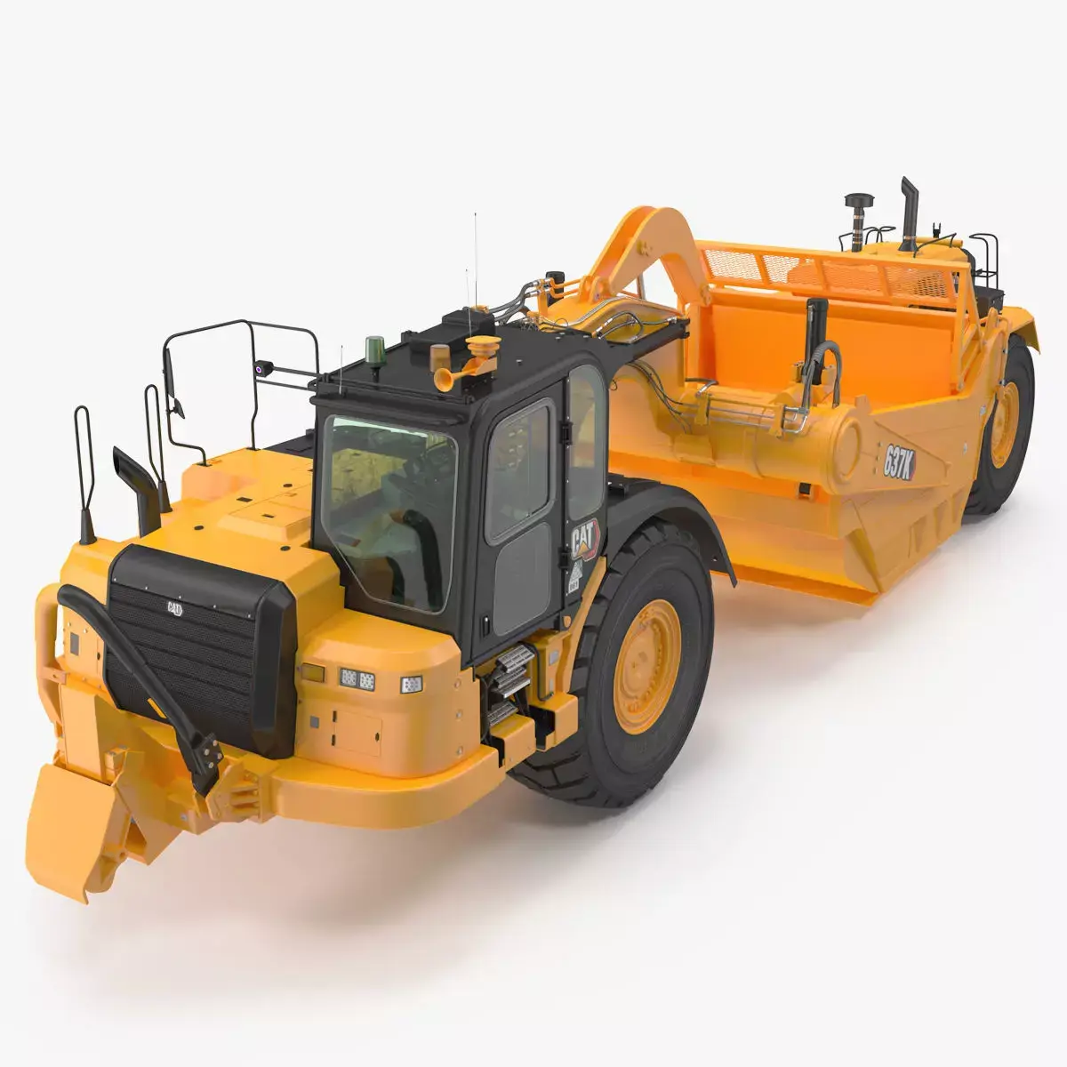 Cat 637k Scraper Rigged 3D model
