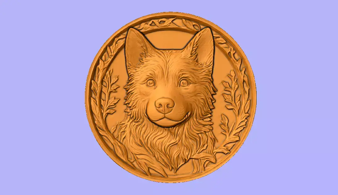 CACHORRO COM MOLDURA RELIEF  3D model