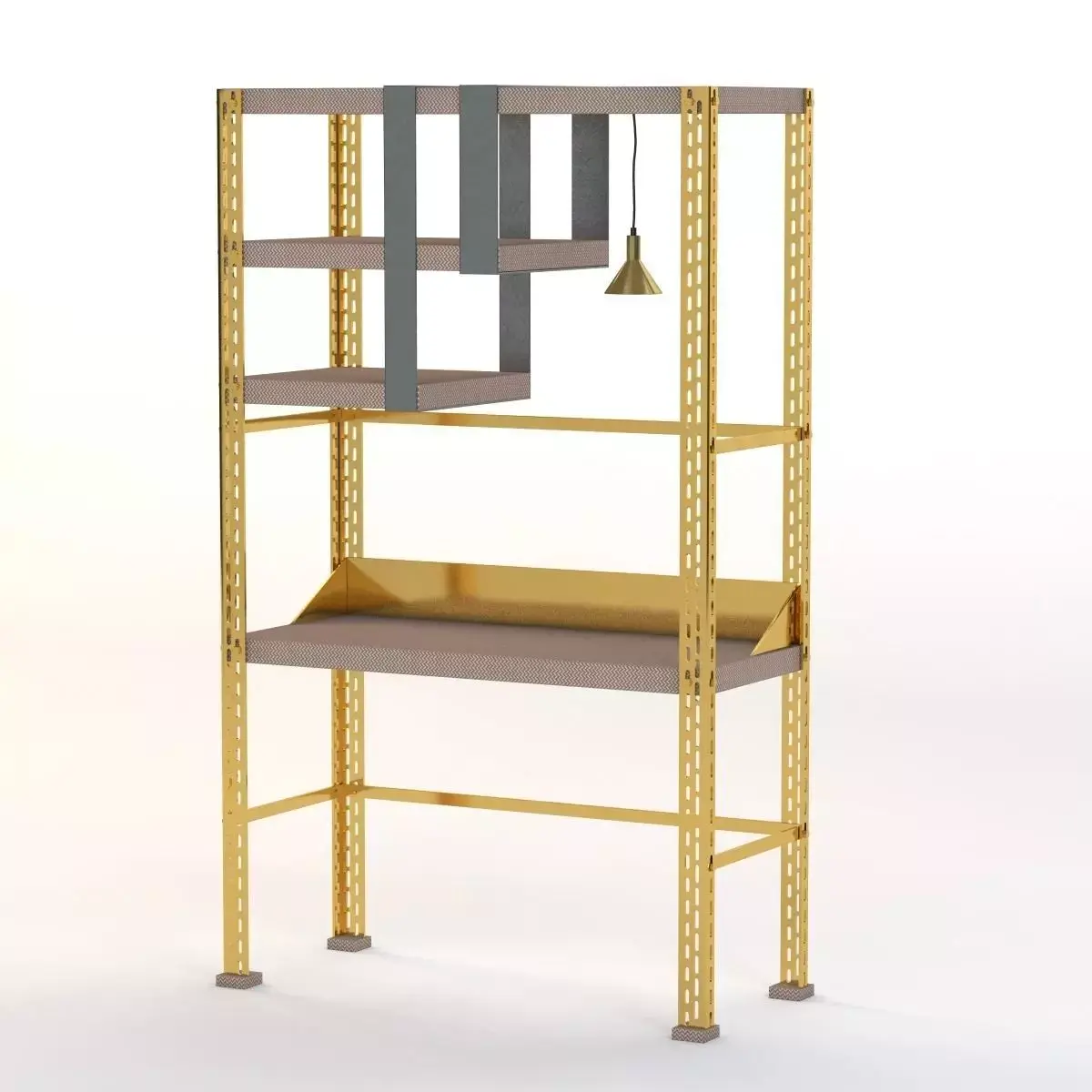 Scaffale D Arte Brass Desk 3D model