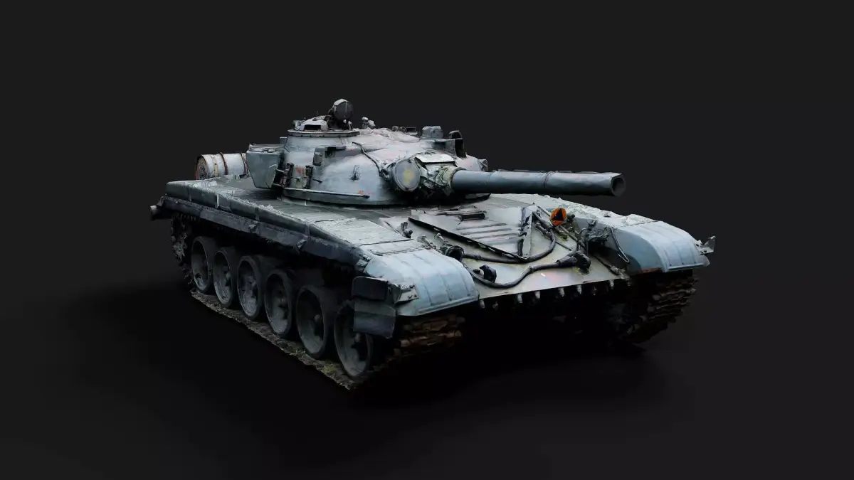 military soviet T72 destroyed tank PBR photogrammetry Low-poly 3D model