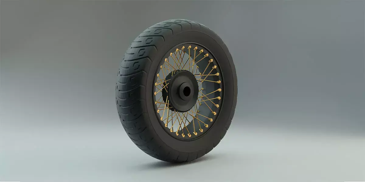 Motorcycle Spoke Wheel 3D model