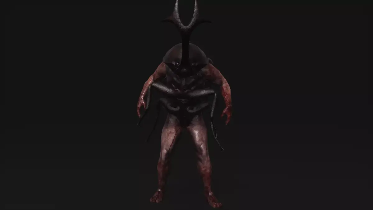 Mutant Rhinoceros Beetle - Horror Insects Collection Low-poly 3D model