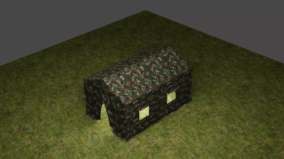 Army tent for unity Low-poly 3D model