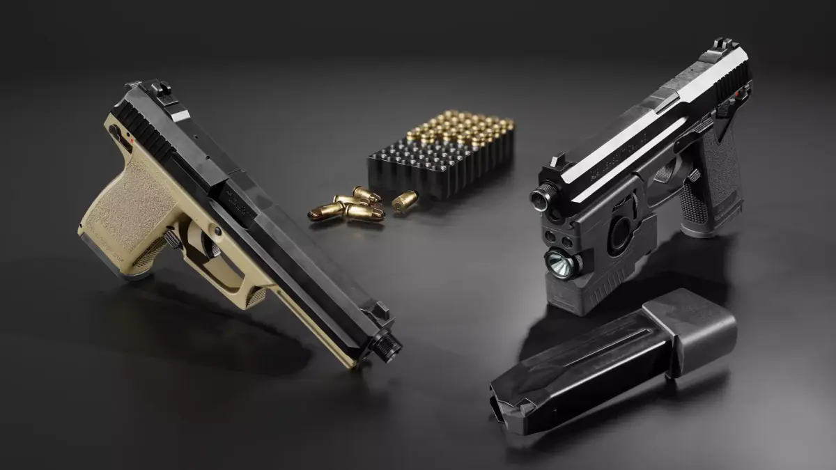 HK Mark 23 45acp SOCOM Handgun Low-poly 3D model