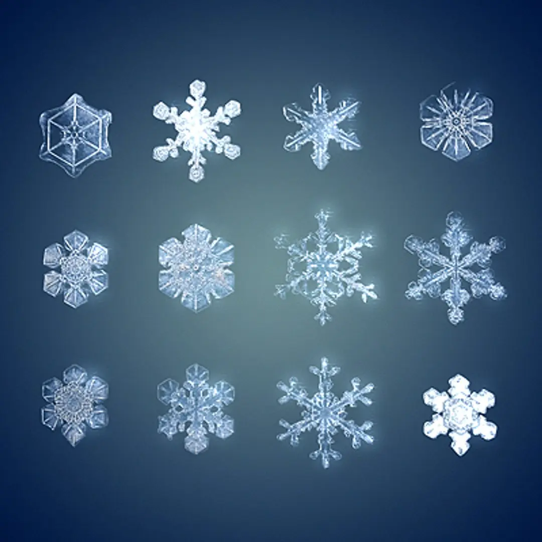 Snow flakes 3D model