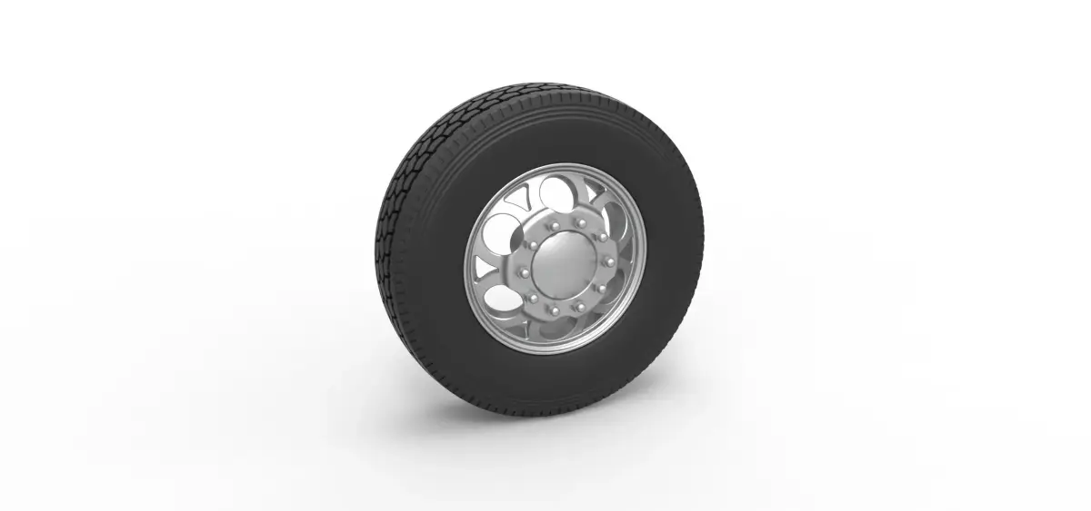 Front custom wheel of semi truck Version 15 Scale 1 to 25 3D print model