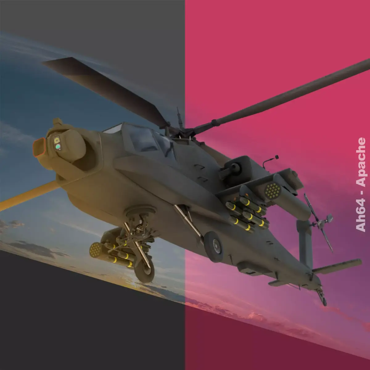 AH64 Apache Helicopter 3D model
