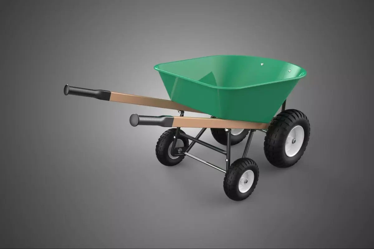 POLY TUB 4 FOUR WHEELED WHEEL BARROW HAND PUSH WHEELBARROW CART 3D model