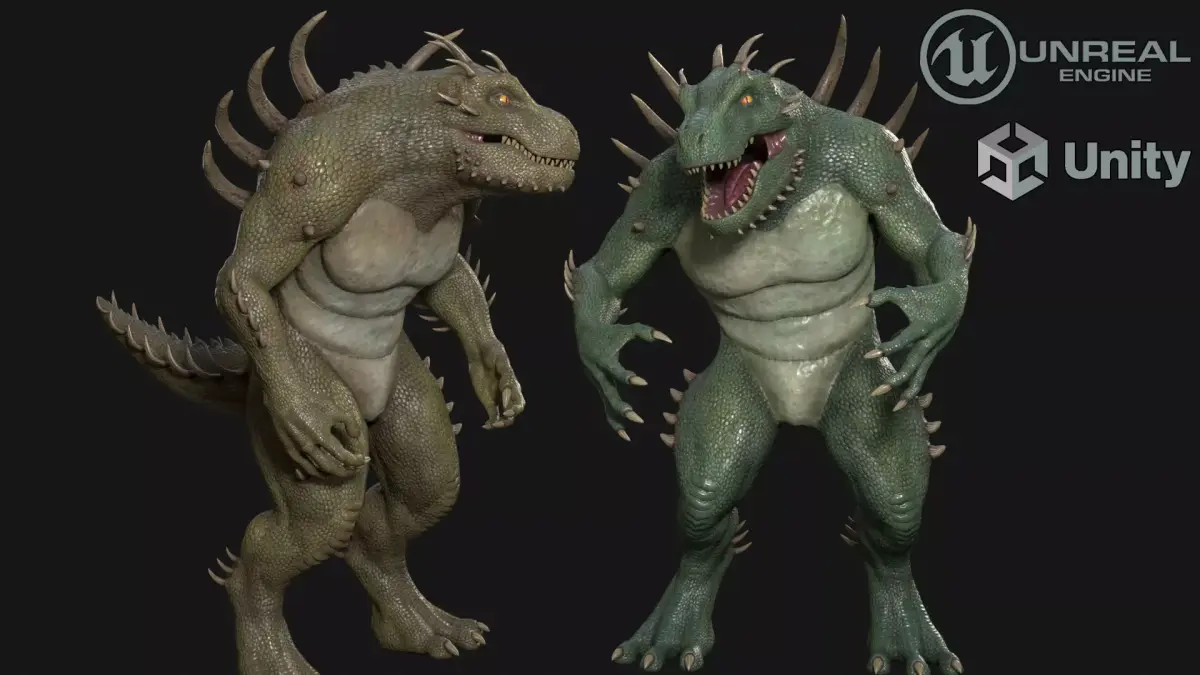 Huge lizard monster2 Low-poly 3D model