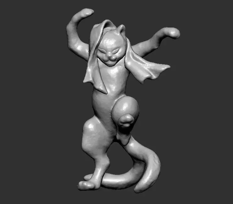 The UKIYOE dancing cat 3D model