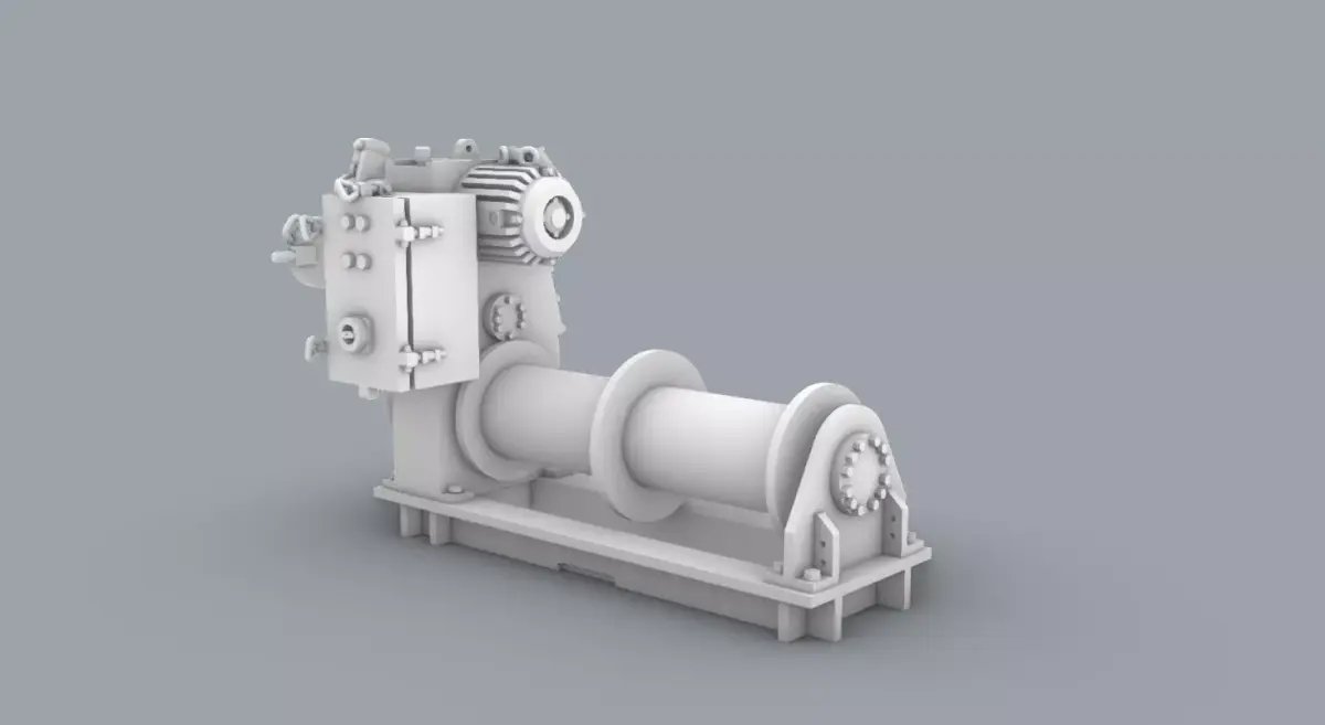 Hydraulic Winch Low-poly 3D model