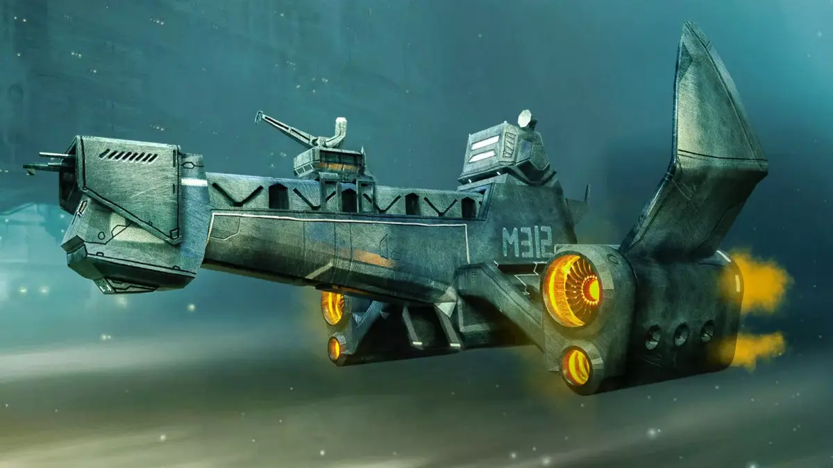 Cargo Sci fi Spaceship Free low-poly 3D model