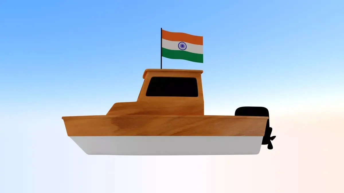 India Fishing Boat 3D model